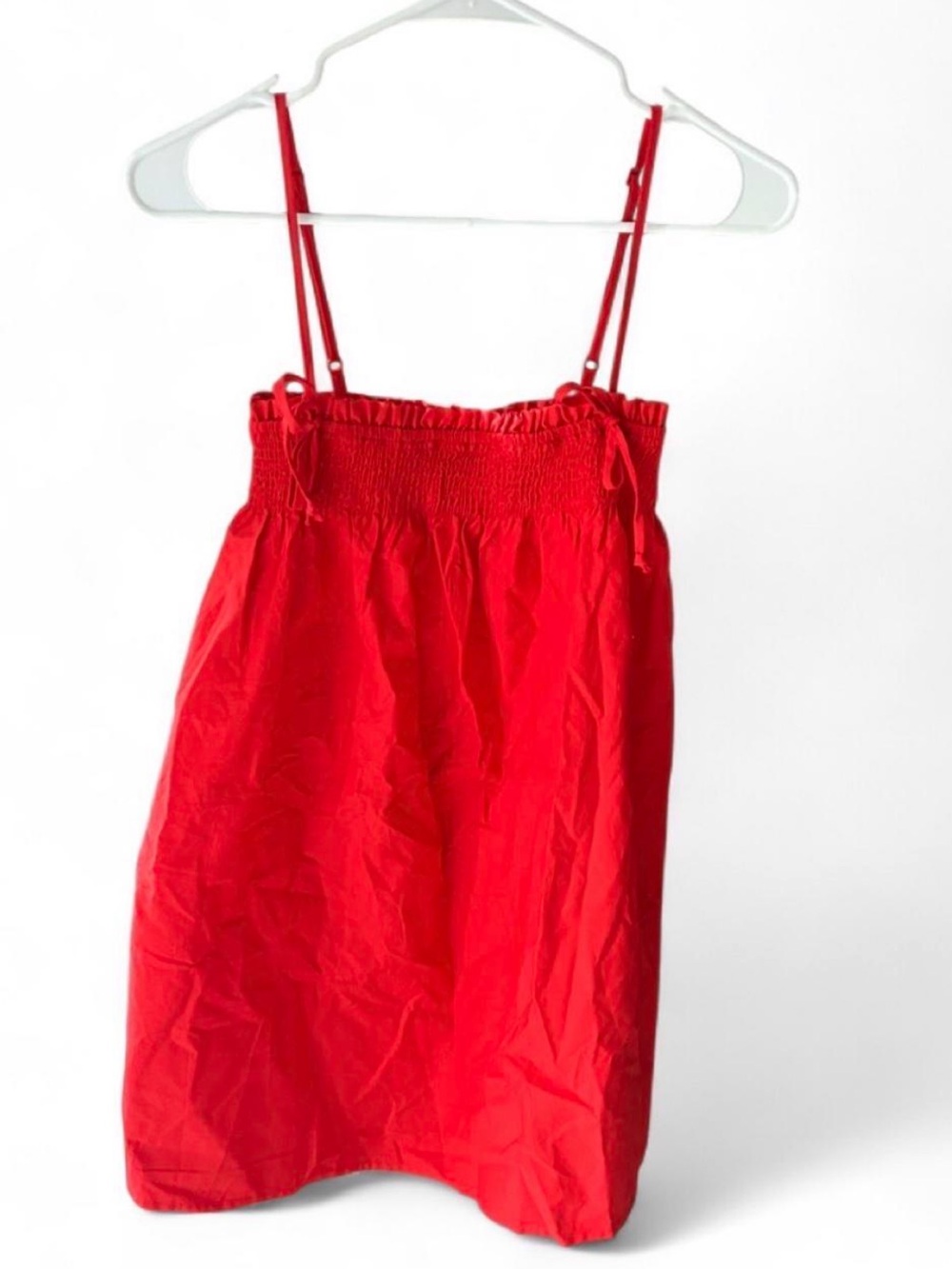 No Boundaries Red Smocked Sundress with Spaghetti Straps